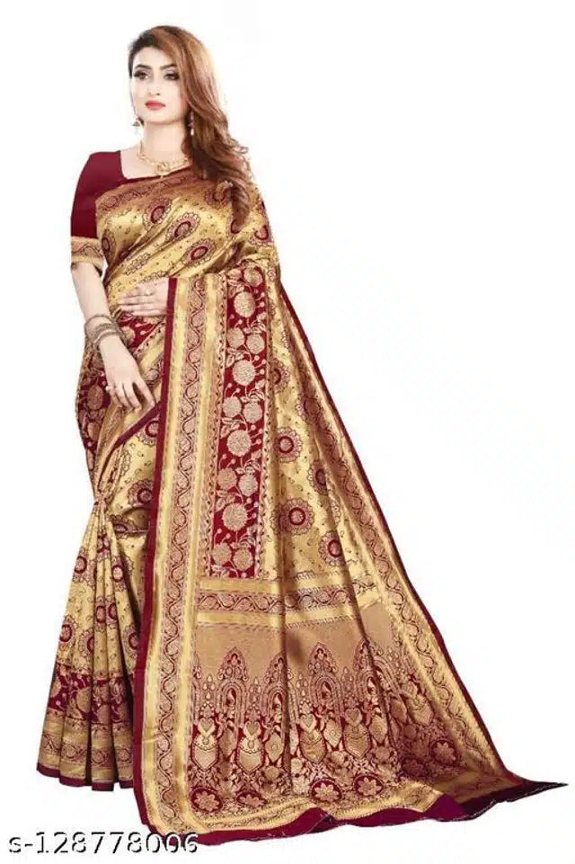 Jacquard Saree With Blouse For Women