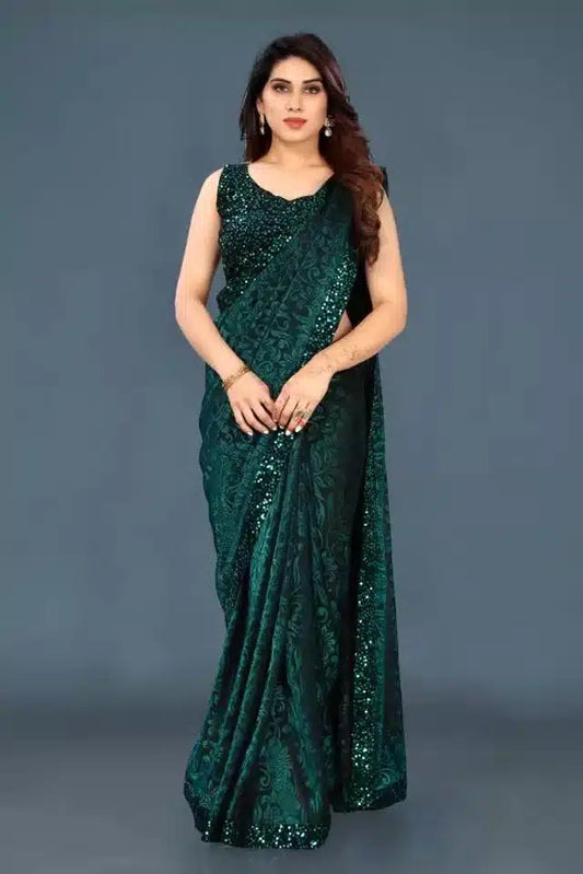 Lycra Sequence Saree for Women