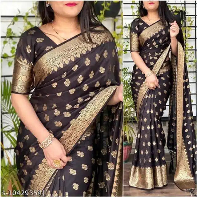 Banarasi Silk Saree With Blouse For Women