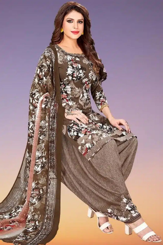Crepe Printed Unstitched Dress Material for Women
