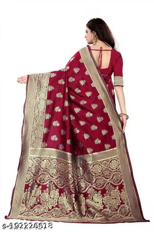 Banarasi Silk Saree With Blouse For Women