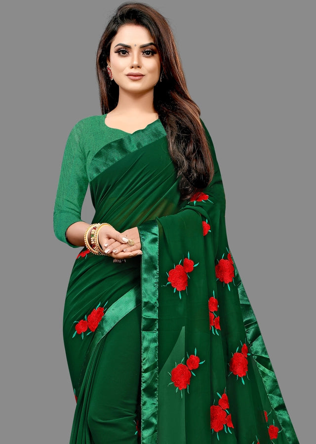 Georgette Embroidered Saree for Women