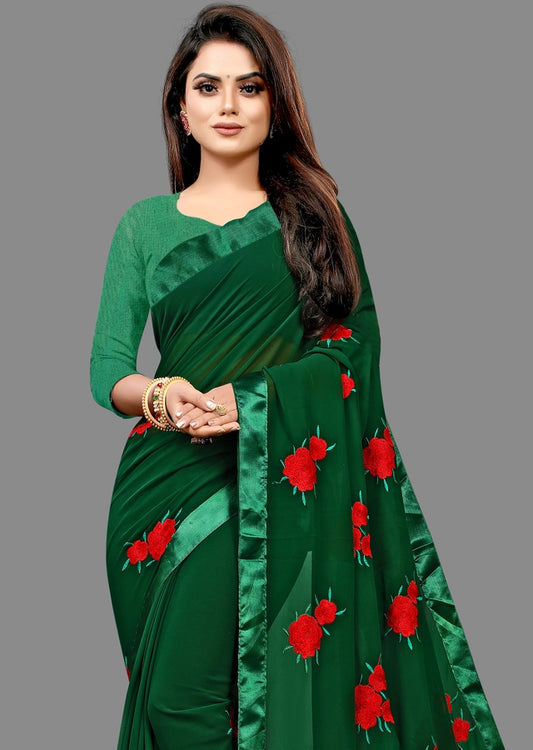 Georgette Embroidered Saree for Women