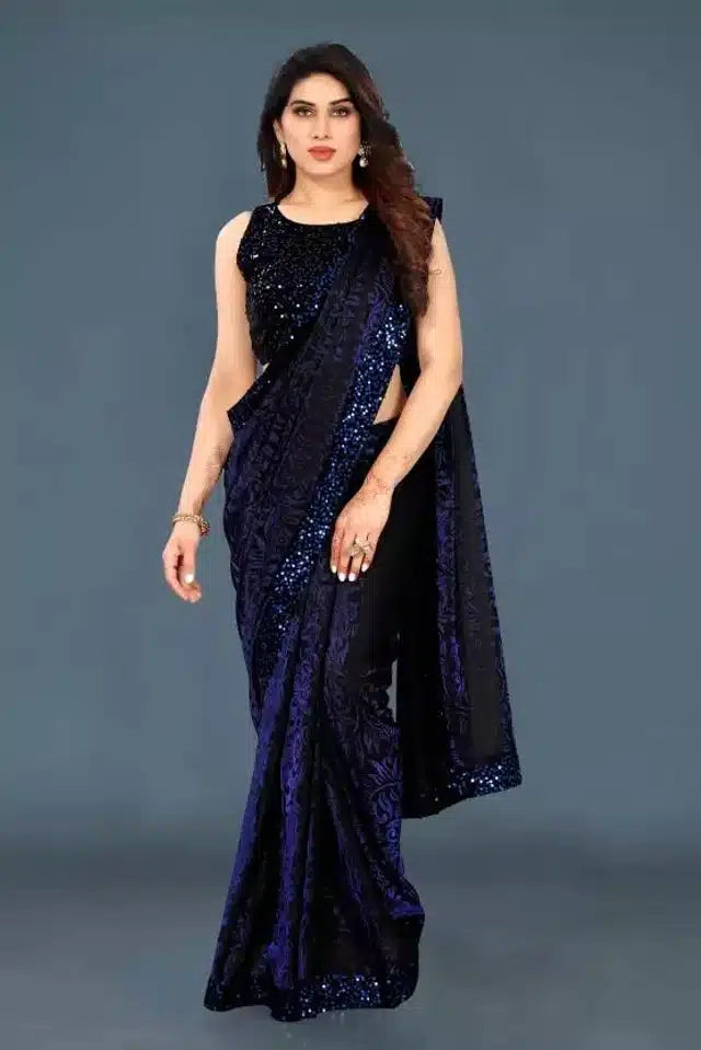 Lycra Sequence Saree for Women