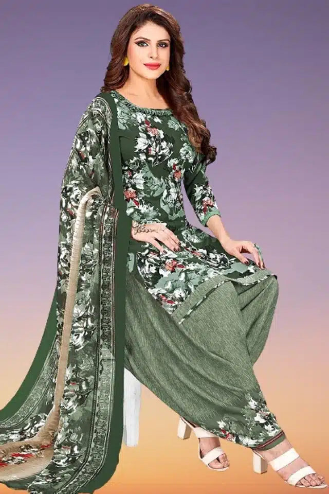 Crepe Printed Unstitched Dress Material for Women